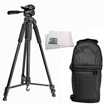 Professional 72-inch Tripod 3-way Panhead Tilt Motion with Built In Bubble Leveling   Deluxe Backpack for Canon, Nikon, Sony, Pentax, Sigma, Fuji, Olympus, Panasonic, JVC, Samsung Cameras   Camcorders