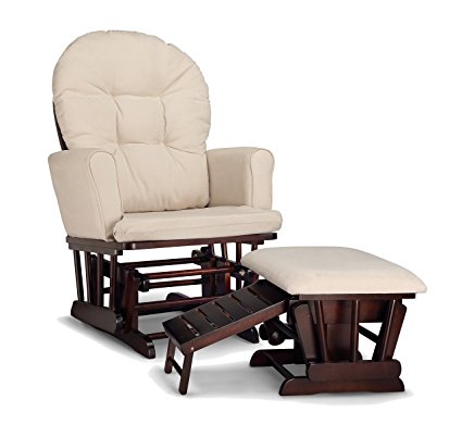 Graco Parker Semi-Upholstered Glider and Nursing Ottoman, Espresso/Beige