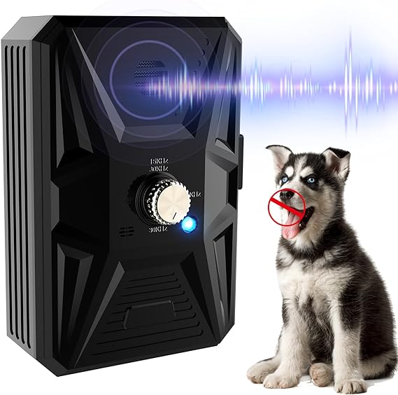 Anti Barking Device, 3 Levels Dog Barking Control Devices, 33FT Range Auto Ultrasonic Dog Bark Deterrent Stop Dog Barking Trainer, Recharge Dog Silencer Bark Box for Puppy Small Medium Large Dogs