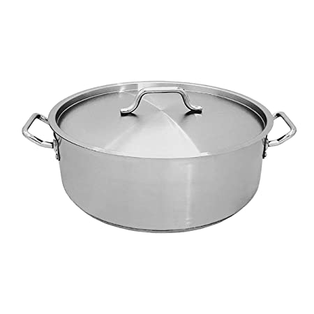 Update International SBR-15 Stainless Steel Brazier with Cover, 15-Quart