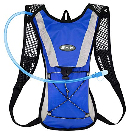 SKL Hydration Pack Water Backpack with Water Bladder 2L BPA Free Hydration Backpack for Running Cycling Biking Hiking Climbing Skiing Hunting Pouch