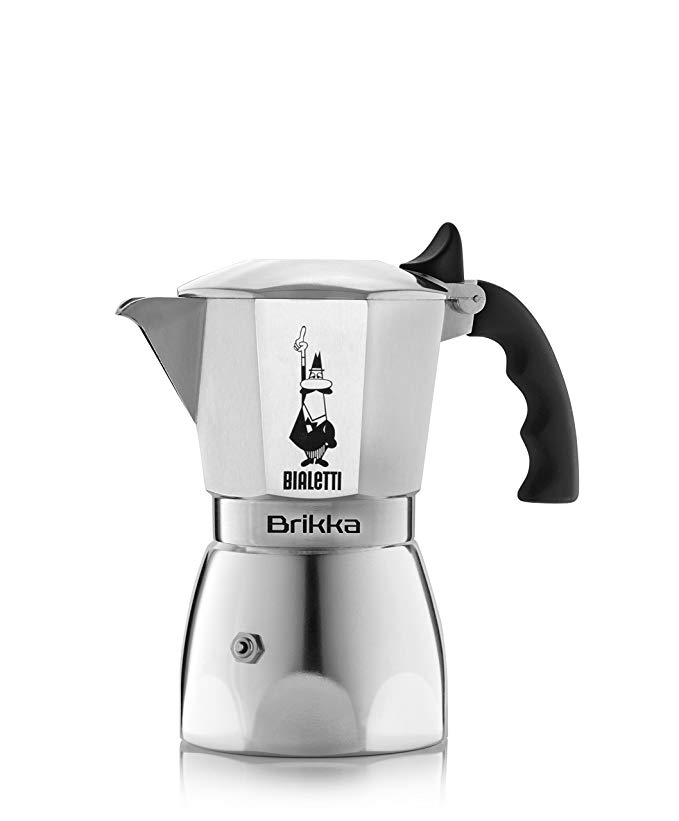 Bialetti "Brikka Elite Espresso Maker, Silver, 4 Cups