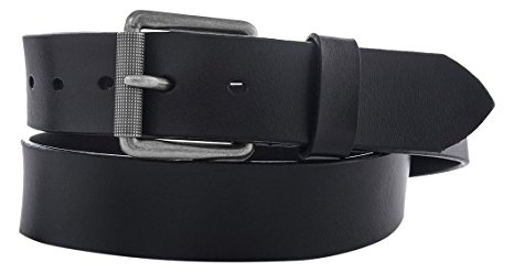 LUCHENGYI Black Casual Leather Belt for Men with Roller