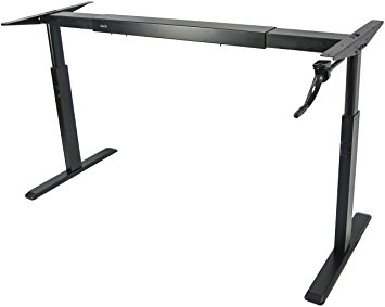 VIVO Manual Crank Stand Up Steel Desk Frame System Ergonomic Standing Height Adjustable (DESK-V100M)