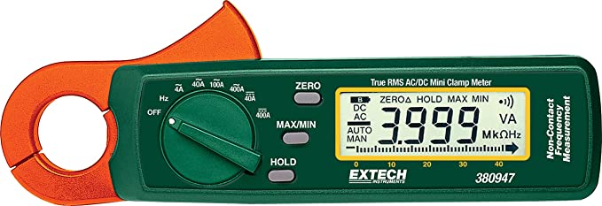 Extech 380947 True RMS 400A AC/DC Mini Clamp on Meter with High Current Resolution
