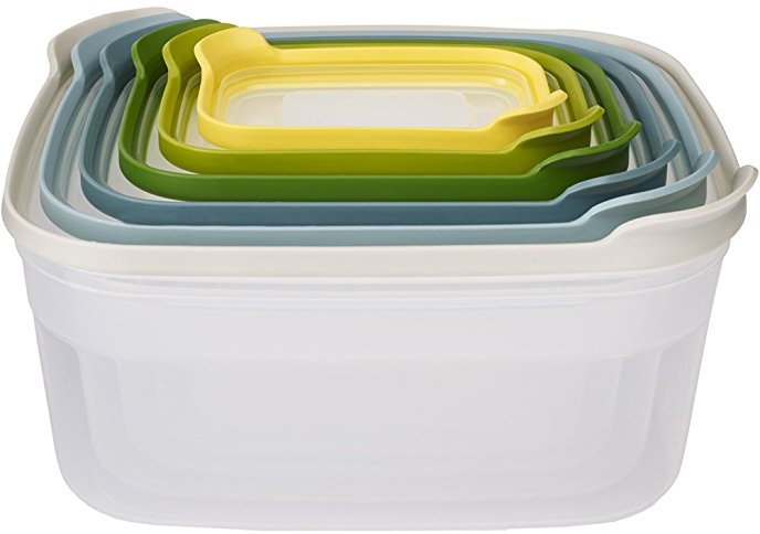 Joseph Joseph Nest Compact Storage Containers, Opal - Multi-Colour, 6 Piece Set