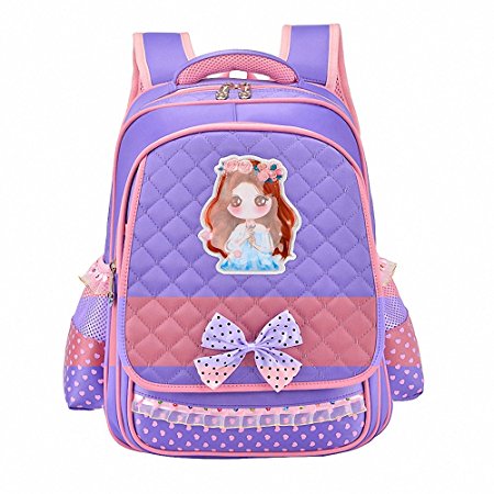 AILEESE Large Capacity School Bags Kid Girls Schoolbag Backpack Rucksack Cartoon Cute Princess Child Stationery Bookbag