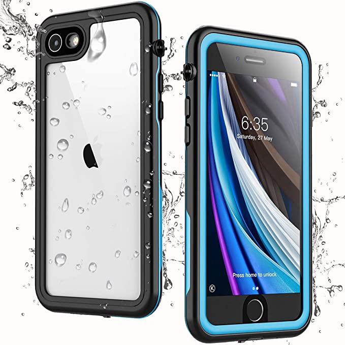 Singdo iPhone SE 2020 Waterproof Case,iPhone 7/8 Waterproof Case, Built-in Screen Protector Full Body Heavy Duty Shockproof IP68 Waterproof Case for iPhone SE 2020/7/8 4.7 inch (Blue)