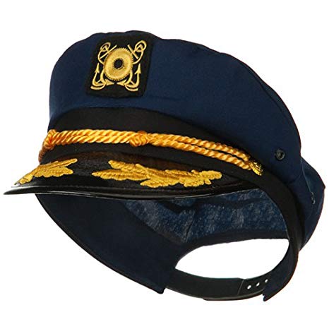 Cotton Yacht Emblem Cap-Navy Captain Costume Hat