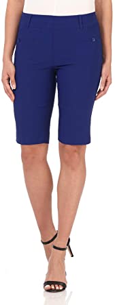 Rekucci Women's Ease Into Comfort Modern Pull-On Bermuda Short with Pockets