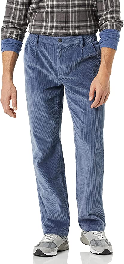 Amazon Essentials Mens Pleated Classic-fit Stretch Corduroy Chino Pant