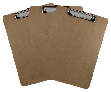 Trade Quest Letter Size Clipboard Low Profile Clip Hardboard Single (Pack of 3)