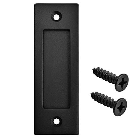Fpz Running Black 6 inch Sliding Barn Door Finger Pull Set | Heavy Duty Modern Simple Invisible Handle| with Flat Bottom Easy to Install