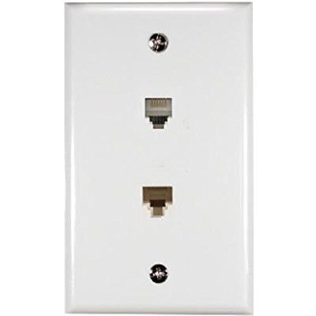 RCA RJ45/Phone and Internet Port Wall Plate - White (TPH551R)