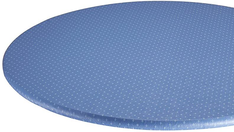 Miles Kimball Original Elasticized Vinyl Table Cover with Fleece Backing in 3 Sizes, Reusable Blue