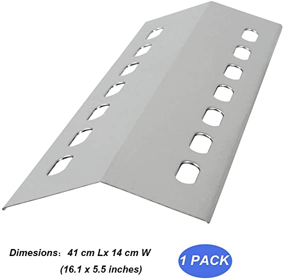 Wondjiont 1 Pack Stainless Steel Heat Plate Flame Tamer, Flame Diffuser For Gas Grill, 41 cm Lx 14 cm W (16 x 5.5 inches)