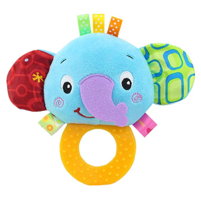 Rattles, OverDose Baby Infant Kids Animal Plush Soft Rattle Toy (1PC_Style 1)