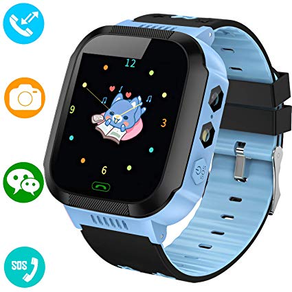YENISEY Kids Smart Watches Phone - 1.4" Touch Screen Children Phone Wristwatch with Call SOS Voice Chat Camera Flashlight Alarm Learning Games Toy Birthday Gifts for Boys Girls Age 4-12 (02 GM9 Blue)