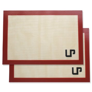 LP Placemats Silicone Baking Mat Set , Non Stick Silicon Liner for Bake Pans & Rolling Pastry，Cookie，Bun，Bread Making - Professional Grade Nonstick -2 Sets