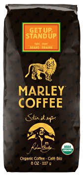 Marley Coffee, Organic Get Up, Stand Up, Whole Bean Coffee, 8 Ounce