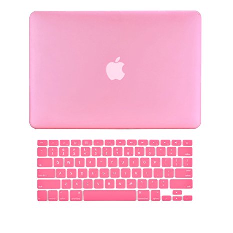 TopCase® 2 in 1 Ultra Slim Light Weight Rubberized Hard Case Cover and Keyboard Cover for Macbook Pro 13-inch 13" (A1278/with or without Thunderbolt) with TopCase® Mouse Pad (Macbook Pro 13" A1278, Pink)