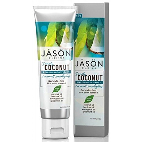 Jason Simply Coconut Refreshing Toothpaste Coconut, Eucalyptus, 4.2 Ounce