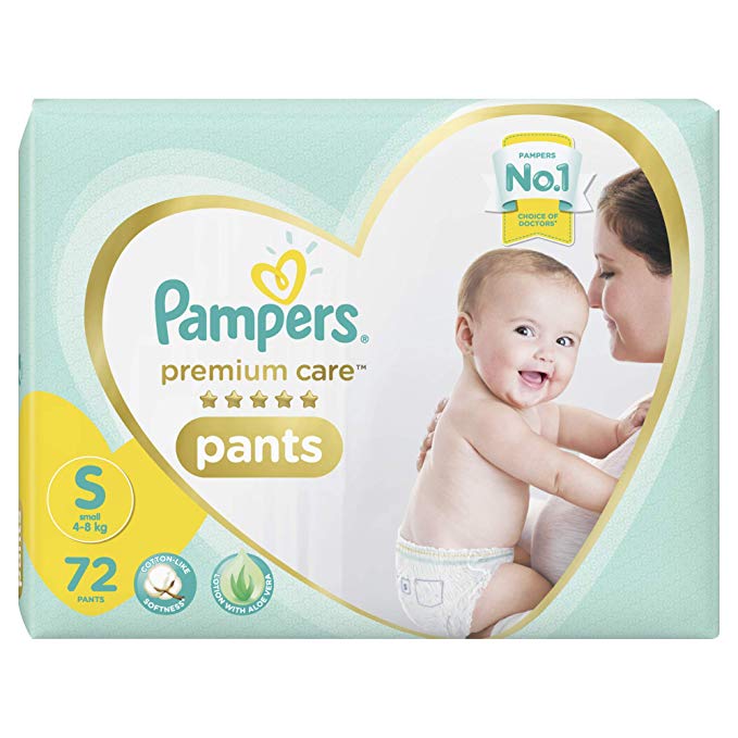 Pampers Premium Care Small Size Diapers Pants, 72 Count