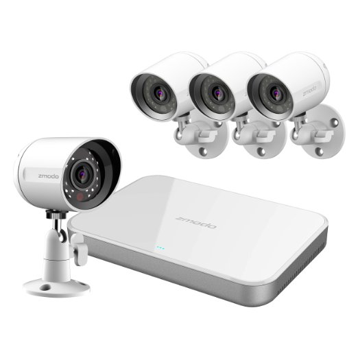 Zmodo Mini Smart PoE -- 4 Channel NVR & 4 x 720p IP Cameras and 1TB Hard Drive