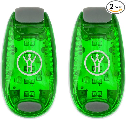 LED Safety Light 2 Pack - Nighttime Visibility for Runners, Cyclists, Walkers, Joggers, Kids, Dogs, Relays & More - Clip to Clothes Strap to Wrist, Ankle, Bike, Collar, or Just About Anywhere!