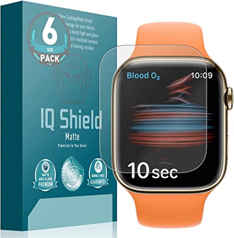 IQ Shield Matte Screen Protector Compatible with Apple Watch Series 8/7 (41mm)(6-Pack) Anti-Glare Anti-Bubble Film