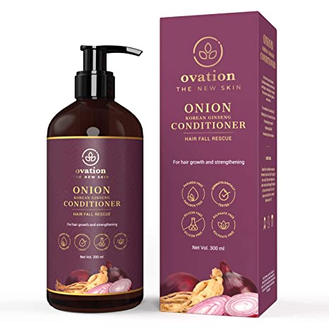 OVATION Onion Korean Ginseng Hair Conditioner, Natural Actives Free of Parabens Sulphate Silicone Gluten | 300 ml.