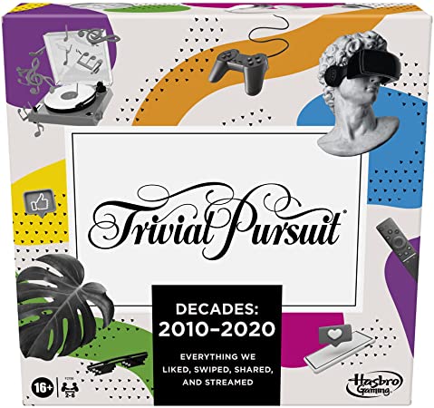 Hasbro Gaming Trivial Pursuit Decades 2010 to 2020 Board Game for Adults and Teens, Pop Culture Trivia Game for 2 to 6 Players, Ages 16 and Up