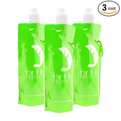 Tribe Provisions Flex - Eco-friendly Collapsible Adventure Water Bottle (3-pack)