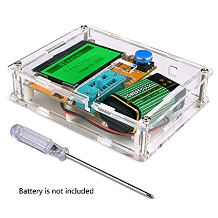 Multifunction Meter DIY kit, kuman Mega 328 Graphic transistor Tester, NPN PNP Diodes Triode Capacitor ESR SCR MOSFET Resistor Inductance LCD Display Checker with case and screwdriver K77