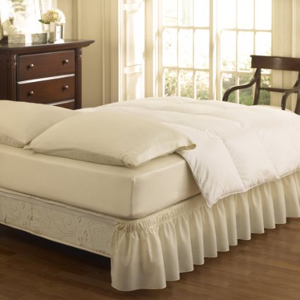Easy Fit Ruffled Solid Bed Skirt, Twin/Full, Ivory