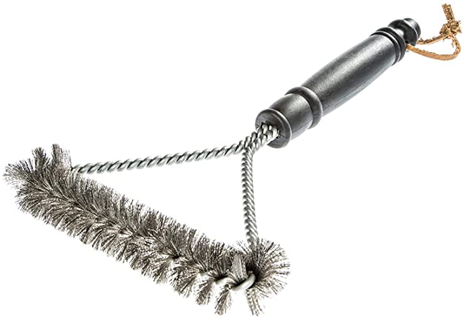 Bruzzzler Grill Brush With Stainless Steel Bristles, Cleaning Brush, Barbecue Brush, Outdoor Brush, 3-Sided Stainless Steel Brush for Easy Barbecue Cleaning, 28.0 x 16.8 x 3.6 cm