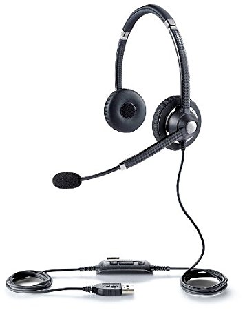 Jabra UC VOICE 750 MS Duo (Dark) Lync Optimized Corded Headset for Softphone