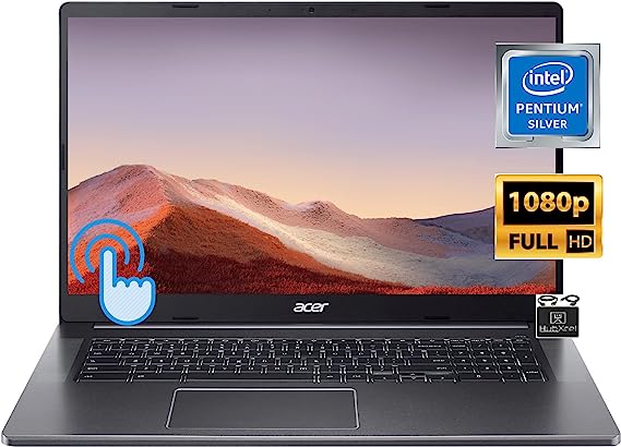 acer 2023 Flagship Chromebook Light Laptop, 17.3" FHD IPS Touchscreen, 4-Core Intel Pentium N6000 (Upto 3.3GHz), 8GB RAM, 64GB eMMC, HD Webcam, WiFi 6, 10  Hour Battery, Chrome OS HubxcelAccessory