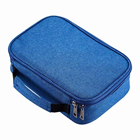 UTRO Pencil Case, 72 Slots Multi-functional Large Capacity Pens Case Pencil Pouch Wrap Coloring Pencil Holder Organizer Stationary Bag with Interior Zippered Pocket for Small Accessories (Blue)