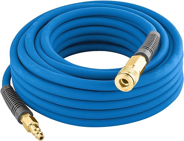 Estwing E38100PVCR 3/8" X 100' PVC/Rubber Hybrid Air Hose with 1/4" Brass Fittings