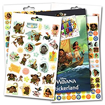 Disney Moana Stickers - Over 295 Stickers Bundled with Specialty Separately Licensed GWW Reward Sticker