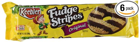 Keebler Fudge Shoppe Fudge Stripe Cookies, 11.5-Ounces Packages (Pack of 6)