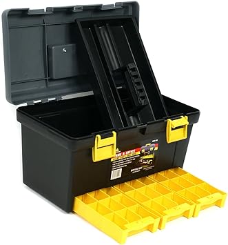Stalwart Trademark Tools 75-41318 Heavy Duty Home and Office Tool Box with Three Removable Trays