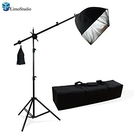 LimoStudio Photography Photo Studio Lighting Kit Softbox Lighting w/ Bulb Socket & Boom Arm Hair Light Kit, AGG1301
