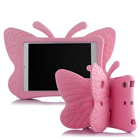 Ipad Mini Case,ER CHEN(TM) Kids Light Weight Cute Butterfly Design Shock Proof EVA Foam Series Case for Ipad Mini / Mini 2 / Mini 3(Pink)