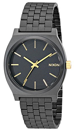 Nixon Time Teller Watch - Men's Matte Black/Gold Accent, One Size