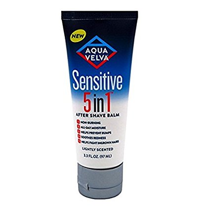 Aqua Velva Sensitive 5-In-1 After Shave Balm 3.3 Ounce Tube (97ml) (2 Pack)