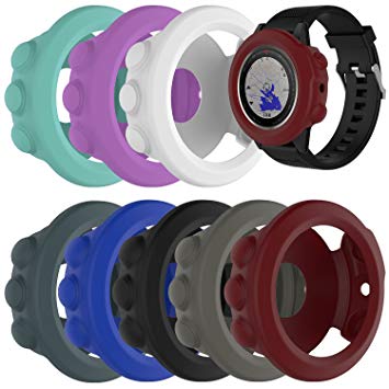 TenCloud for Fenix 5X / 5X Plus Screen Guards w/Dust Plugs,Garmin Fenix 5X, 5X Plus Watch 51mm Accessories Silicone Watch Cases with Charging Port Protector Caps