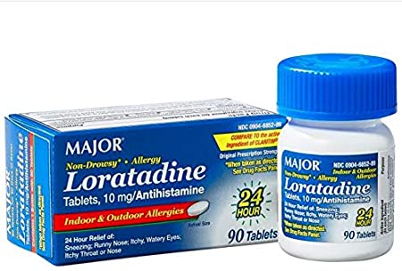 Major Pharmaceuticals Loratadine/Antihistamine 10mg, 24hr Allergy Relief, 90 Tablets