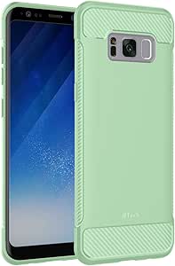 JETech Slim Fit Case for Samsung Galaxy S8, Thin Phone Cover with Shock-Absorption and Carbon Fiber Design (Green)